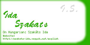 ida szakats business card