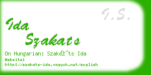 ida szakats business card